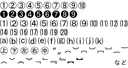 機種依存文字：囲み数字